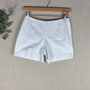 Boston Proper > White High-Rise Tailored Shorts 4